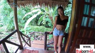 Turned On euro guy using a big titted amateur Thai 18 yo Polly into doggy style