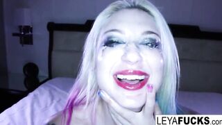 Leya Falcon has a lot of disgusting fun on her hotel bed
