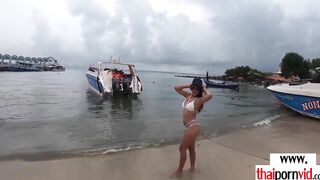 Bro dildoing and fucking his amateur Thai 19 year old gf Polly