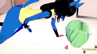 Pokemon Cartoon Furry Yiff - Lucario sex into the bathroom - Manga animated Japanese eastern porn