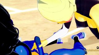Pokemon Anime Furry Yiff 3D - Lucario x Pikachu rough sex - Japanese chinese manga cartoon game porn animation