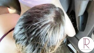College Lovers gets Caught Sucking Off Penis into the Vehicle
