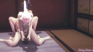 Kimetsu no yaiba Anime - Shinobu & Mitsuri 3 Way cunnilingus and pounded - Cartoon Manga Japanese chinese Porn