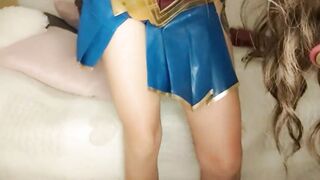 the amazingly hot WONDERWOMAN is brave but still wearing the diaper