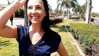 Vacation date with dark haired cougar and sex tourist