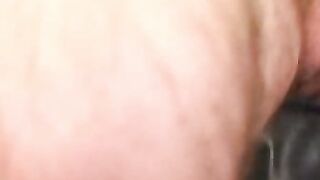 Old amateur with mustache masturbates his limp dick and cums