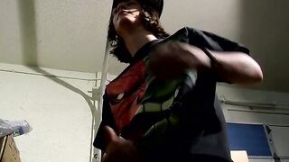 Skinny straight twinks jerk off together and cum on food