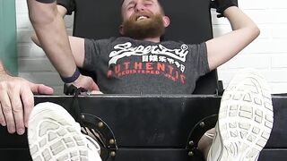 Blindfolded bearded slave tickle tormented by mature dom