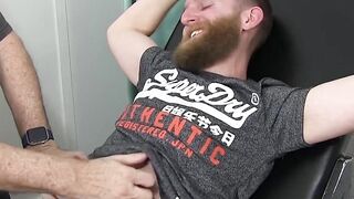 Blindfolded bearded slave tickle tormented by mature dom