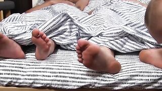 Two hunky homosexuals are jerking off during feet licking