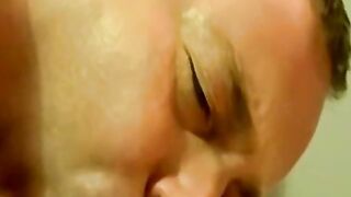 Tattooed amateur sucked skillfully by mature cum loving gay