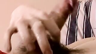 Older man plays with young amateur and gives him blowjob