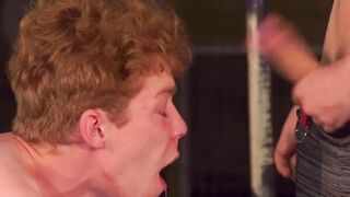 Redhead twink face fucked and spanked by young master