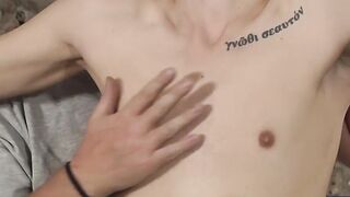 Submissive and oiled up Alexis Tivoli jerked off until he cums