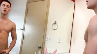 Big dick jock Tristan Hunter hot dildo play solo jerk off