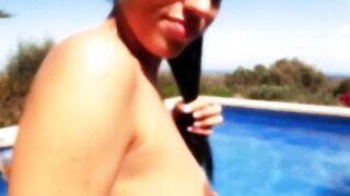 Fucking inside the pool with a young German vacationer