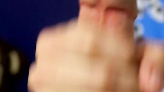 Hairy young Danny Tatum jerks off in his bedroom solo