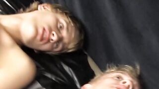 Horny twinks tied up for dildo drilling and threesome pounding