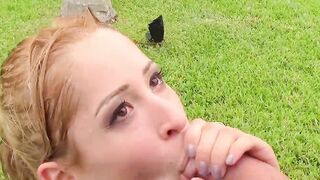 Extra petite Goldie having a garden fuck