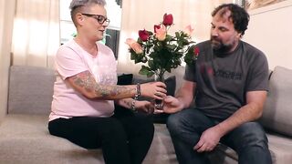 Older rocker bride with tattoos fucks inside nylons