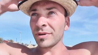 2 blonde Women seduced inside a 3 way on the beach