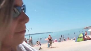 Blonde vacationer fucks outside during a casting
