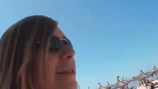 Blonde vacationer fucks outside during a casting