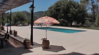 Blonde vacationer fucks outside during a casting