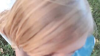 Blonde vacationer fucks outside during a casting