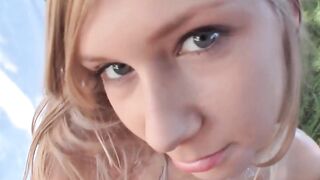 Blonde vacationer fucks outside during a casting