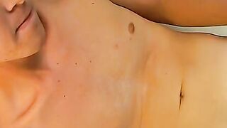 Young gay Colby Bonds jerks off his boner until he jizzes in a glass