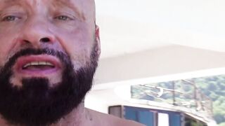 Public vibrator sex with a soak Hispanic skank