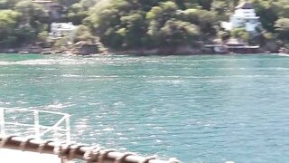 Public vibrator sex with a soak Hispanic skank