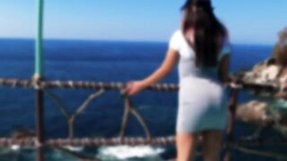 Booty pounded outdoors on vacation with freaky Hispanic