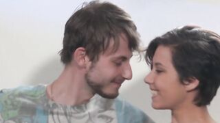 Normal teens lovers does their first casting