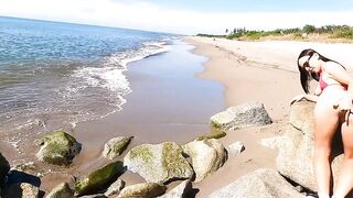 German vacationers having public sex on the beach