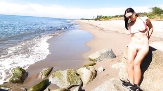 German vacationers having public sex on the beach
