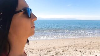 German vacationers having public sex on the beach