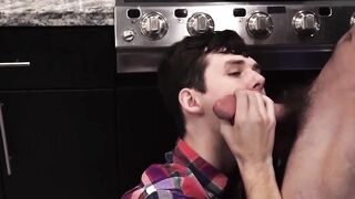 Unusual stepfather barebacks twink and cums on his adorable face