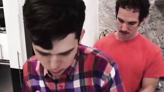 Unusual stepfather barebacks twink and cums on his adorable face