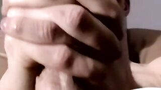 Straight boy jacks off his big hard cock