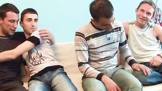 College boys having homosexual foursome sex AO