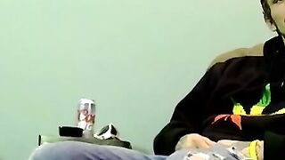 Hot guy unloads his balls in front of guys