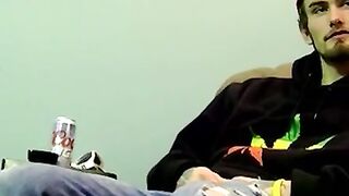 Hot guy unloads his balls in front of guys