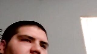 Black dude gives blowjob to chubby's big boner