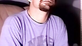 Straight bear boy unloading the cum from his balls