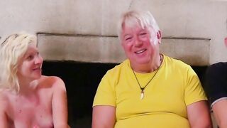 Homemade gang bang casting with blonde mom
