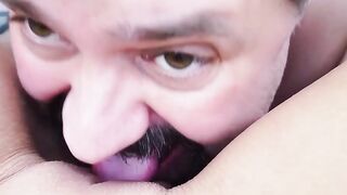 Unattractive older woman with tiny hooters point of view