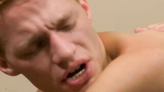 Teen Benjamin Riley satisfies his cock hungry friend with his enormous meat