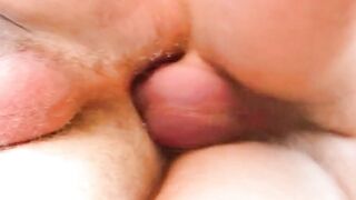 Slim gays with unshaved assholes having anal sex